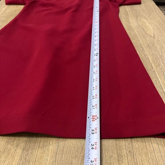 Alice + Olivia Coley Crepe Dress 3/4 Bell Sleeve‎ Maroon Size 2 - Picture 7 of 10